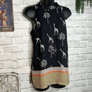 Worthington Giraffe Safari Boho Hippie Tank Top Shirt Size XS